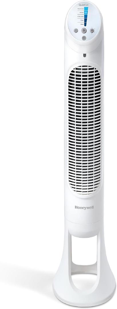 Honeywell QuietSet Whole Room Oscillating Tower Fan with Remote, White, HYF260