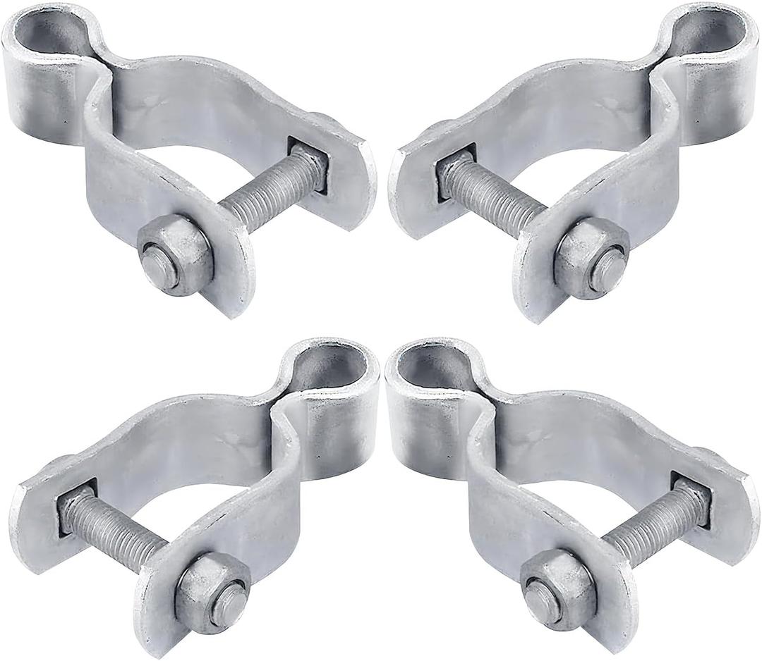 1-3/8" Chain Link Fence Frame Gate Post Female Hinge, Pack of 4, Galvanized Steel Gate Hinge for Fence Posts, Bolts & Nuts Included