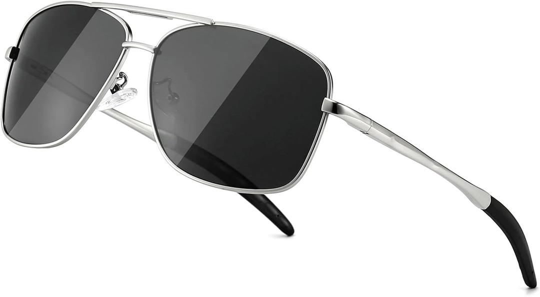 Polarized Aviator SunglassesUV Protection, Sleek Metal Frame Sunglasses for Men & Women Driving Sports