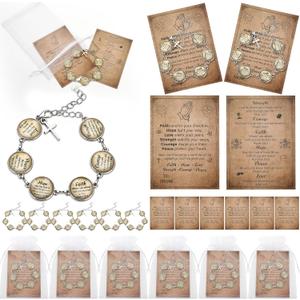 Kenning 6 Set Christian Cross Bracelet for Women Mother's Day Church Bracelet Vintage Inspirational Gifts Christian Religious Jewelry for Women Employee Appreciation Gifts