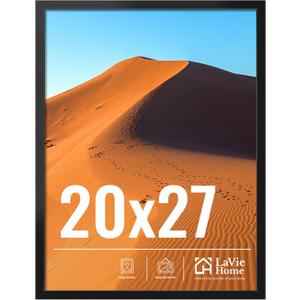 LaVie Home 20x27 Picture Frame for Wall Display, 20x27 Black Picture Frame with HD Plexiglas, 20 x 27 Poster Frame 1 Pack, Display Frame for Vertical or Horizontal, Classic Collection