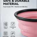 Collapsible Dog Bowls for Travel, 2-Pack Dog Portable Water Bowl for Dogs Cats Pet Foldable Feeding Watering Dish for Traveling Camping with Carabiners, BPA Free (Purple&Pink, Large)