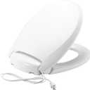 Bemis Radiance Heated Night Light Toilet Seat, Slow Close Adjustable Fit Long Lasting Plastic Seat, Round, White