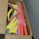 55" Trampoline for Kids with Enclosure, 440lbs Capacity Indoor & Outdoor Toddler Trampoline with Adjustable Gymnastics Bar & Toys, for Boys & Girls (Giraffe)