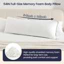 Rainmr Shredded Memory Foam Extra-Firm Body Pillow, Breathable Thick Body Pillow for Side Sleep, 20 x 54 Inches Long Hugging Bed Pillows for Adults,Big Support Full Body Pillow for Sleeping