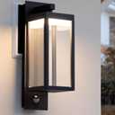 Lustrlach Upgraded Motion Sensor Outdoor Wall Light, 15 Porch Light Outdoor Wall Sconce Lantern, Exterior Lighting Fixture Wall Mount, Outside Light for House Garage Patio Front Door, 1 PACK