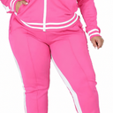 Womens Plus Size 2 Piece Tracksuits Outfit Long Sleeve Jacket Skinny Sweatpants Set 23*20 jacket, 43*20 pants