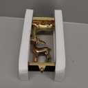 Glitzhome Christmas Stocking Holder, Set of 2 Gold Resin Standing & Sitting Reindeer Hanger Hooks for Fireplace Counter Window Xmas Holiday Decoration