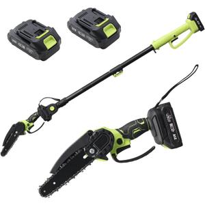 2-in-1 Electric Pole Saws for tree trimming,8 Inch Brushless Cordless Pole Saw & Mini Chainsaw with 56inch Extension Pole,2 batteries powered,Tree Trimmer for Wood Cutting Limb Branch Cutter Pruner