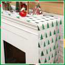 Tenceur Silver Green Xmas Tree Christmas Table Runner Tulle Runner 120 Inch 10ft Winter Festival Holiday Kitchen Dining Table Decoration for Home Party Indoor