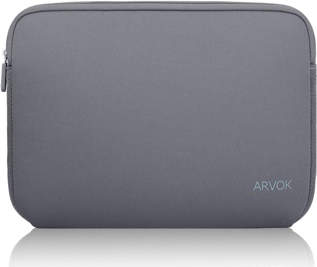 Arvok 11 11.6 12 Inch Laptop Sleeve Case for MacBook Air 12, Water-Resistant Neoprene Notebook Computer Tablet Sleeve, Carrying Bag Cover for Chromebook/HP/Dell/Lenovo/Asus/Acer, Gray