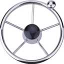 11" Marine Boat Steering Wheel,Universal Stainless Steel 5 Spoke Destroyer Knob (Polished)
