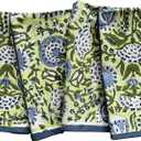 ATOSII Amara 100% Cotton Summer Dinner Napkins, Block Print, Durable Linen for Everyday Use, Weddings, Parties, Outdoors I 20 X 20 Inches, Set of 4 I Farmhouse Grandmillennial Coastal Table Decor