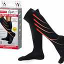 Compression Socks for Women - Swiss Designed Patented 4-Step Active Graduated Compression Socks for Travel and Flight - Suitable Socks for Pregnant Women & Nurses - Best for Everyday Wear (Black)