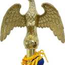 FRF FLAG Gold Eagle Head for Decorating Indoor Flagpoles, Made of Zinc Alloy That is Unbreakable, Eagle Flag Pole Topper, For 1-inch Diameter Flagpoles