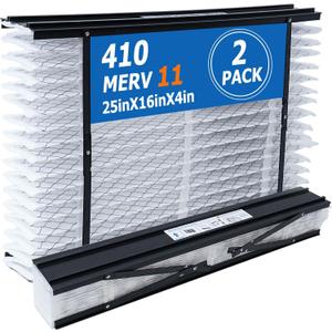 410 Replacement Filter Compatible with AprilAire Whole House Air Purifier 1410, 1610, 2410, 2416, 3410, 4400 Furnace Air Purifier, MERV 11 Filters, Size: 16x25x4, 2 Pack