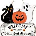 Halloween Pumpkin Hanging Sign Halloween Decorations Halloween Front Door Welcome Sign Halloween Wall Decor