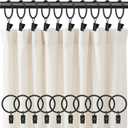 40 PCS Metal Curtain Rings with Clips, Black Drapery Rings for Hanging, Curtain Clips 1.26" Interior Diameter