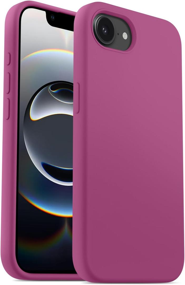 OTOFLY Designed for iPhone 16e Case,[12FT Military-Grade Protection] Silicone Shockproof Slim Cover Women Men 16e Phone Case 6.1 inch, Violet Red