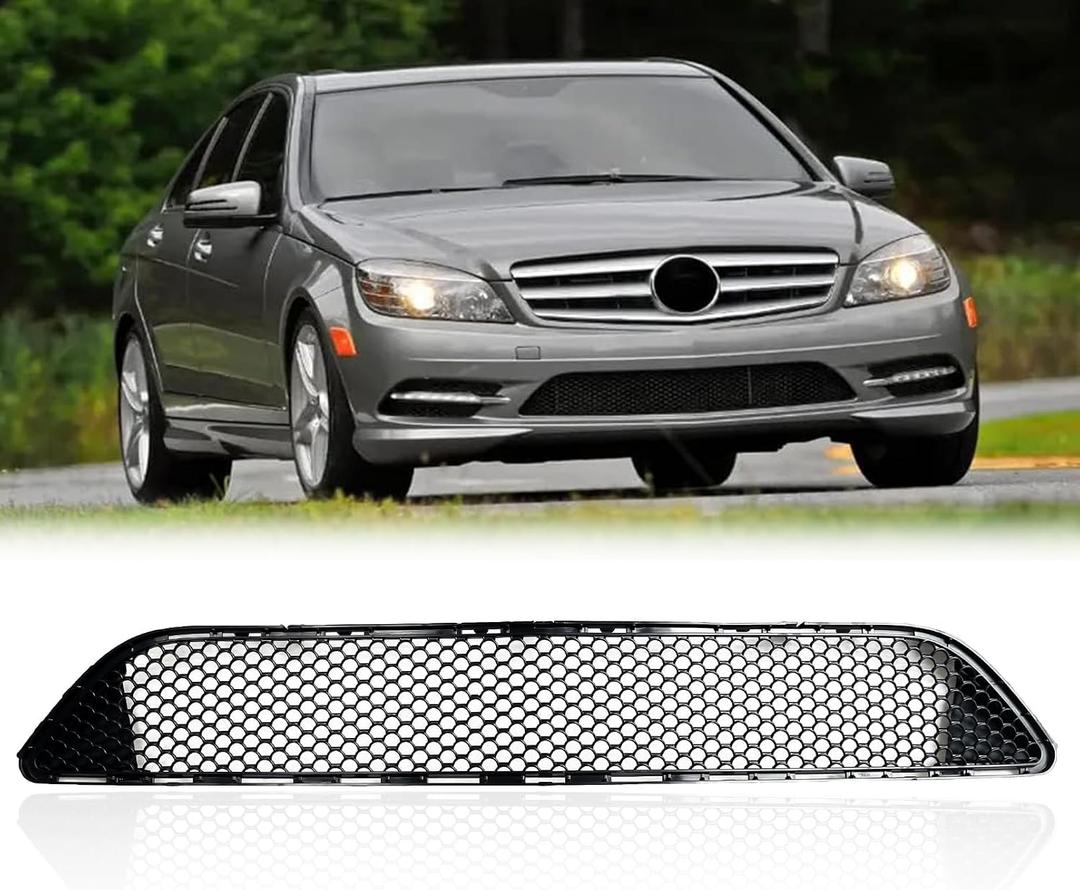 Front Bumper Grille Grill Ventilation Net Compatible for Mercedes Benz C class W204 AMG C230 C300 C350 C250 C200 2008 2009 2010 2011