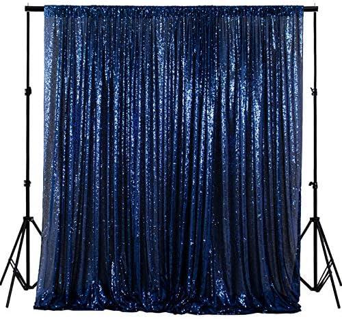 ShinyBeauty PHOTOBOOTH Background Best Choice-4FTx7FT-Sequin backdrops, Sequin Fabric,Wedding backdrops,Rust Backdrop,Sequin Curtains,Photography Backdrop (Buy it Now) (4FTx7FT, Navy Blue)