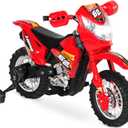 Best Choice Products Kids 6V Ride On Motorcycle w/Treaded Tires, Working Headlights, 2mph Top Speed, Training Wheels, Realistic Sounds, Music, Battery Charger - Red