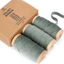 5 x Vitalizart Dusty Green Velvet Ribbon Set 3/8" x 15 Yd Wooden Spool Fabric Trim 3 Rolls * 5 Yd for Christmas Wreath Decoration Handmade Craft Ornaments Gift Wrapping & Bow Making