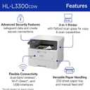 Brother HL-L3300CDW Wireless Digital Color Multi-Function Printer with Laser Quality Output, Copy & Scan, Duplex, Mobile | Includes 2 Month Refresh Subscription Trial , Works with Alexa