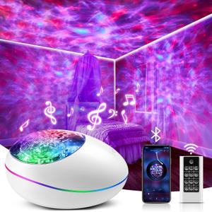 Galaxy Projector 2.0 Upgraded, 33 Lighting Modes & Dimmable Galaxy Lights for Bedroom+Remote, 10 Built-in White Noise Galaxy Light Projector+Bluetooth Spearker, Galaxy Projector for Bedroom (White)