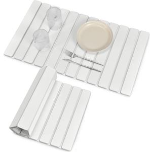 Large Stone Dish Drying Mats for Kitchen Counter, 28"(L)16"(W), Fast Drying Collapsible Dish Drying Mat, Eco-Friendly Absorbent Diatomaceous Earth Mats for Dishes Bottles, Match Any Countertop