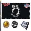 Volta Double Sided Pow Mia Flag 2x3ft, Outdoor Heavy Duty 3-Ply Durable Nylon Progressive Flag with Canvas Header/Brass Grommets for Indoor and Outdoor Decoration