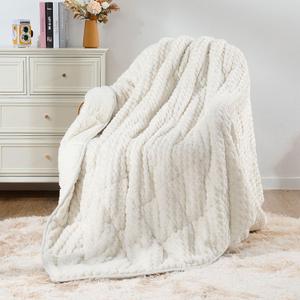 Mr. Sandman Weighted Blankets for Adults, Queen Size 80 x 87 Inches, 25lbs
Machine Washable; Soft Warm Sherpa Fleece; Jacquard Flannel with Glass Beads; Heavy Throw for Sleep and Calm; Cream White