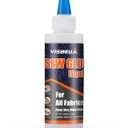 Visbella Fabric Glue, Sew Glue Liquid Stitch, Strong Bond Permanent Washable Craft Adhesive, for All Fabrics, Clothing, Tent, Curtain, Sofa Cover Repair & Make Patches (4.0 FL.OZ.)