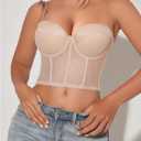 WDIRARA Women's Push Up Bandeau Bras Strapless Bralette Crop Tube Top Bra (Black, XL)