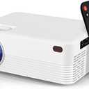 Mini Portable Projector with Wifi and Bluetooth, Native 1080P Full HD Smart Projector , 300 ANSI, Compatible with Smartphone, HDMI, USB for Home, Bedroom, Outdoor Use White