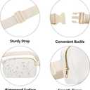 3 x Waist Belt Bag Fashion Fanny Women and Men Gift Waist Pack With Adjustable Strap For Travel Running Hiking Walking Off White