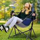Docusvect Hammock Camping Chair - 3 Heights Portable Hammock Chair Camping with Adjustable Backrest, Headrest, Padded Seat, Cup Holder - 450 LBS Heavy Duty