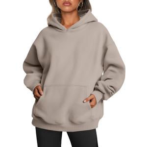 Trendy Queen Womens Oversized Hoodies Fleece Sweatshirts Fall Fashion Pullover Sweaters Winter Clothes (Large, Coffee Grey)
