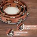 Wooden Hand Held Percussion Tambourine with Storage Bag - 6+8+10 Inches, Ideal for Church, Wedding, Party, Dance, Photo Shoot