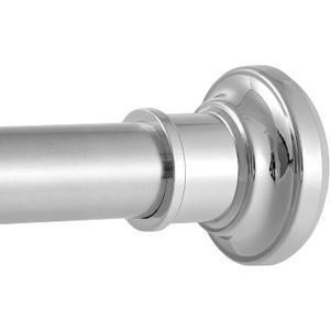 Tension Curtain Rod, Extra Long Outdoor Curtain Rod 43-112 Inch Adjustable, 1.1 Inch Diameter Thick Heavy Duty Silver Shower Curtain Rod, Stainless Steel Shower Rod for Bathroom No Drilling, No Rust