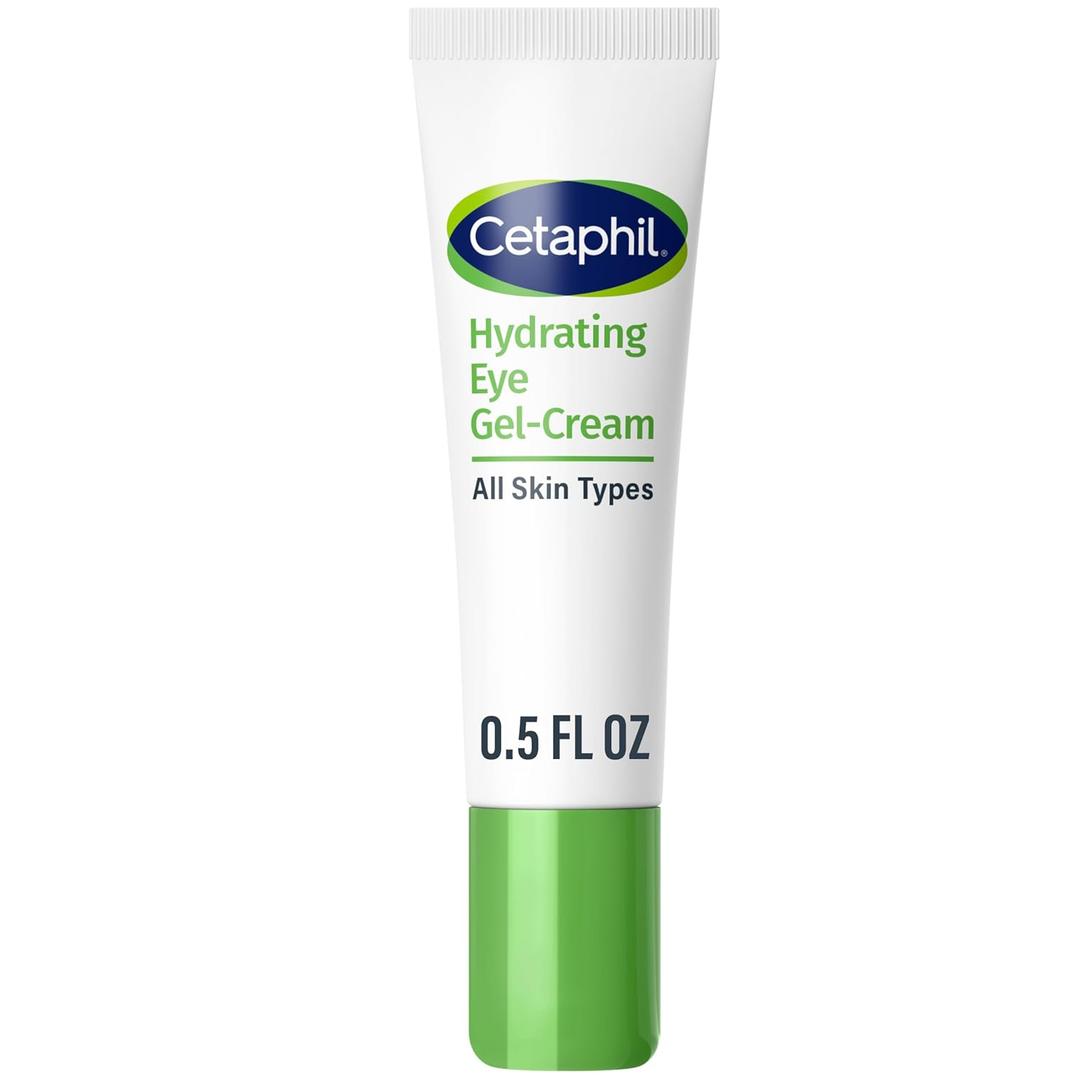 Cetaphil Hydrating Eye Gel-Cream, With Hyaluronic Acid, 0.5 Fl oz, Brightens and Smooths Under Eyes, 24 Hour Hydration for All Skin Types