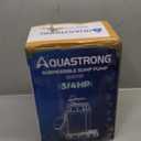 AQUASTRONG 3/4 HP Sump Pump, 4200 GPH Stainless Steel and Thermoplastic Submersible Water Pump, Automatic Float Switch with Piggy-back Plug,1-1/2" NPT Discharge Subpumps for Basement and Flooding Area