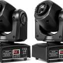 U`King Stage Lights Moving Head Lights 8 Gobos 8 Colors 11 Channels 25W Spotlights DMX 512 with Sound Activated for Wedding DJ Party Stage Lighting 2PCS (Brown)