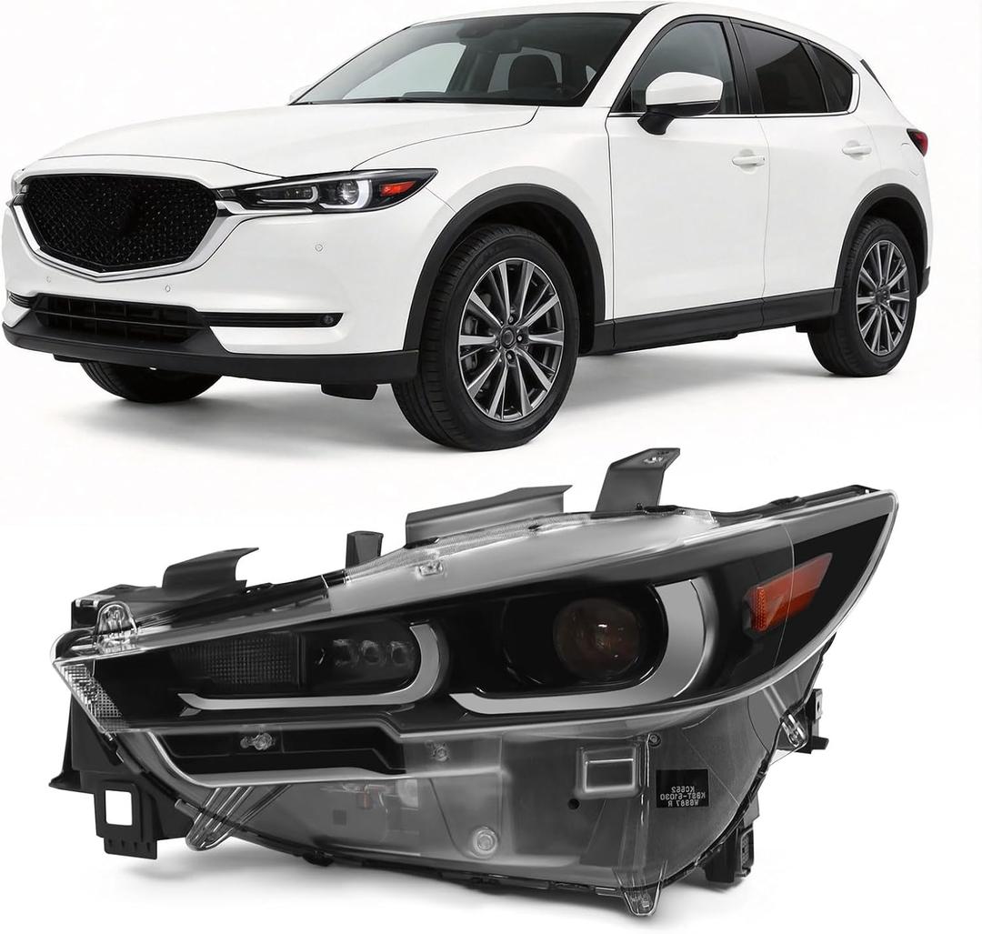 Left Headlight Assembly Compatible with CX5 CX-5 2022 2023 2024 W/Bulb w/o AFS Headlamp Driver Side Front Light 5078673000 KPF151040