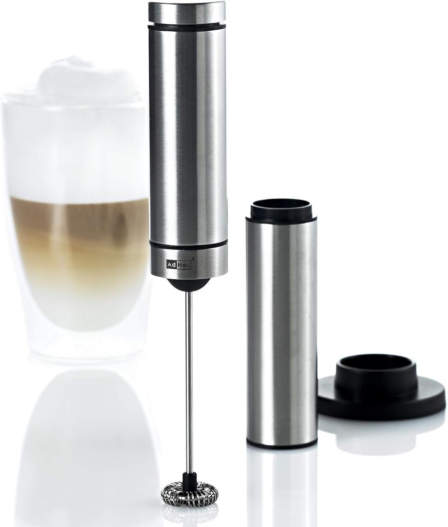 AdHoc Rapido Automatic Milk and Sauce Frother, Stainless Steel and Black