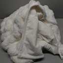 Madison Park Ruched Fur Luxury Throw Premium Soft Cozy Brushed Long Faux Fur For Bed, Couch or Sofa , 50x60" , Ivory