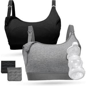 Momcozy Pumping Bra, Pumping Bra Hands Free All Day Wear Pumping & Nursing Bra in One Holding Breast Pump for Spectra, Medela L