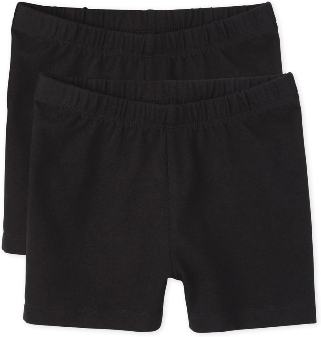 The Children's Place Girls Basic Cartwheel Short (Large, Black 2-pack)