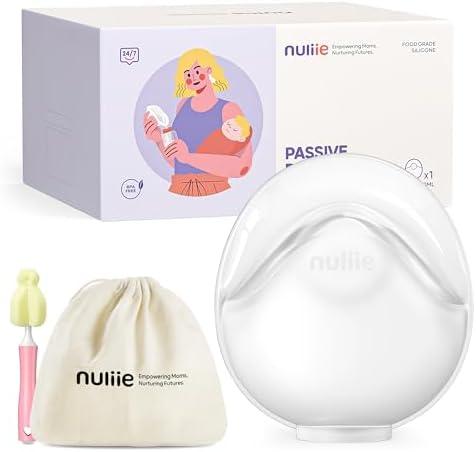 Nuliie 2 PCS Silicone Breast Milk Collectors for Breastfeeding Leak-Proof, 3oz/90ml Portable Milk Catcher, BPA-Free Soft Breast Shell, Wearable Manual Breast Pump for Newborns Essentials