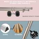 Brushed Nickel Double Curtain Rods 36 to 72 Inches (3-6 Feet),1-Inches Front and 5/8 Inches Back Adjustable End Cap Double Window Drapery Rod for Drapes and Curtains